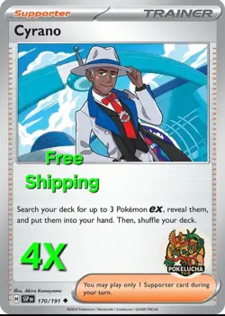 [4x Playset] Cyrano - 170/191 - SV08: Surging Sparks (SV08) - Pokemon TCG - Image 1