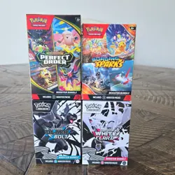 Pokemon TCG Booster Box Perfect Order, Surging Sparks, Black Bolt, White Flare 4 - Image 1