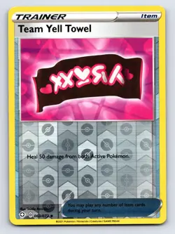 Team Yell Towel 063/072 Uncommon Shining Fates Pokemon Reverse Holo Near Mint - Image 1