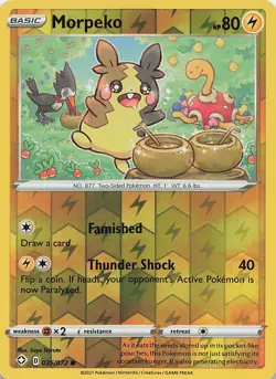 Morpeko 035/072 Common Shining Fates Pokemon Reverse Holo Near Mint - Image 1