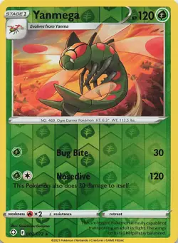 Yanmega 002/072 Shining Fates Pokemon Reverse Holo Lightly Played - Image 1