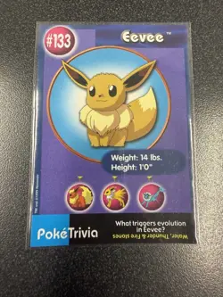 1999 Pokemon Burger King Poketrivia Eevee #133 LP Promo VINTAGE - Image 1