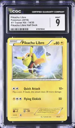 Pokemon TCG Pikachu Libre 14/30 2016 XY Trainer Kit Half Deck CGC 9 Mint - Image 1