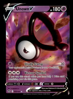 UNOWN V 065/195 HOLO V RARE SILVER TEMPEST POKEMON TCG NM - Image 1
