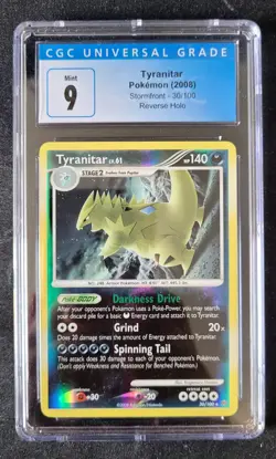 CGC 9 Tyranitar 30/100 Stormfront 2008 Reverse Holo Pokemon TCG Card - Image 1