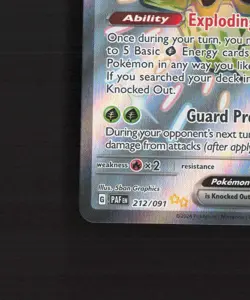 Forretress ex 212/091 Paldean Fates Full Art Ultra Rare Holo Pokemon Card NM - Image 5