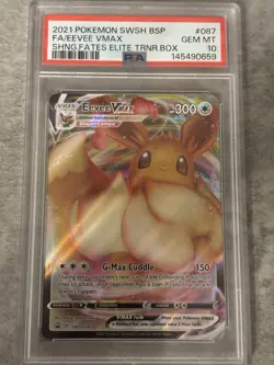 Eevee VMAX SWSH087 SWSH: Sword & Shield Promo Cards Holo PSA 10 - Image 1