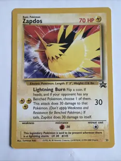 Zapdos 23/53 Wotc Promo Regular 70 HP Promo Pokemon TCG Card English - Image 1