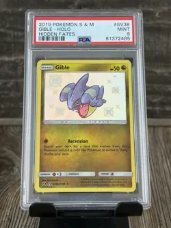 Pokemon Gible Hidden Fates Baby Shiny Holo SV38/SV94 Trading Card PSA 9 - Image 1