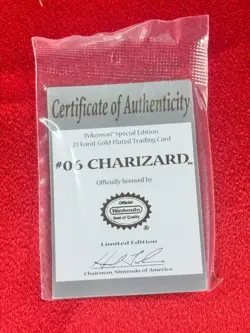 POKEMON CHARIZARD 6 1999 BURKER KING 23K GOLD PLATED CARD GREAT CONDITION - Image 4