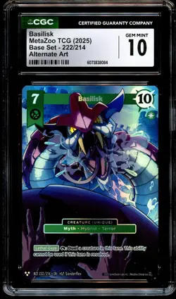 CGC 10 GEM MINT Basilisk 222/214 ALTERNATE ART MZ1 Metazoo Card 084 - Image 2