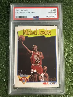 1991 HOOPS #317 MICHAEL JORDAN BULLS HOF PSA GOAT Basketball Card 23 - Image 1