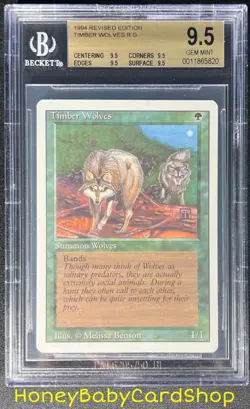 MTG 3rd Edition Revised 1994 Timber Wolves BGS 9.5Q (TRUE QUAD) GEM MINT 93/94 - Image 1