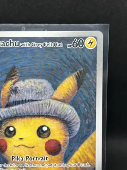 Pokemon x Van Gogh: Pikachu with Grey Felt Hat SVP 085 Promo Card Raw NM - Image 3