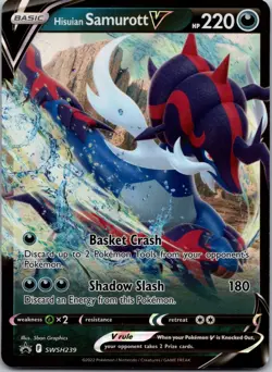 Hisuian Samurott V SWSH: Sword & Shield Promo Cards SWSH239 NM - Image 1