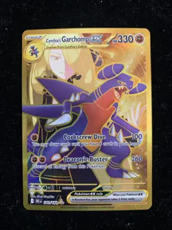 Pokemon TCG: Cynthia's Garchomp EX 241/182 Hyper Rare Gold Card! - Image 1