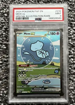 Pokemon Mew EX TCG Card Paldean Fates Sir, PSA 9, 'Bubble Mew' 232/091 - Image 1
