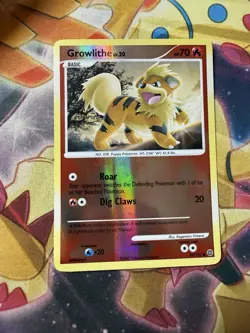 Pokemon D&P Secret Wonders TCG Growlithe Reverse Holo Card 89/132 NM - Image 1