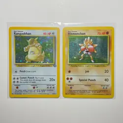 Pokemon TCG Card Kangaskhan 5/64 Jungle Hitmonchan 7/102 Base Set Holo Rare LP - - Image 1