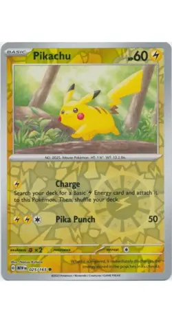 Pikachu Reverse Holo 025/165 Scarlet & Violet 151 Pokemon Card NM - Image 1