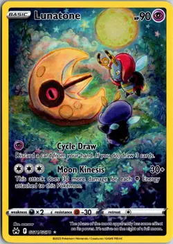Lunatone GG11/GG70 Holo Crown Zenith Galarian Gallery Pokemon NM - Image 1