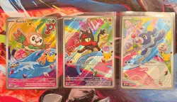 Pokemon TCG First Partner Illustration Collection Series 1 Gen 7 Alola Starters - Image 1