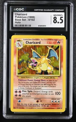 CGC 8.5 NM/MINT+ Charizard 4/102 Base Set Holo Pokemon Card - Image 1