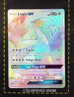 2018 POKEMON SUN & MOON LOST THUNDER SECRET #227 FULL ART/LUGIA GX - Image 1