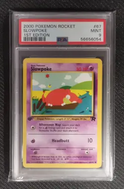 2000 POKEMON ROCKET SLOWPOKE #67 1st EDITION PSA 9 - Image 1