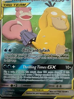 Pokemon Slowpoke & Psyduck GX Ultra Rare Full Art Holo SM-Unified Minds 218/236 - Image 5