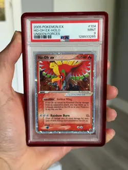 Pokemon Ho-Oh ex Unseen Forces 104/115 #104 NEW CERT VERY CLEAN PSA 9 & SWIRL! - Image 1