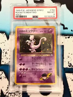 1999 POKEMON JAPANESE GYM 2 #150 ROCKET'S MEWTWO HOLO PSA 8 - Image 1