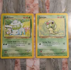 Pokemon TCG Bulbasaur 68/110 & Caterpie 69/110 2002 Basic English Regular Lot 2 - Image 1