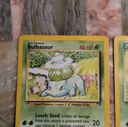 Pokemon TCG Bulbasaur 68/110 & Caterpie 69/110 2002 Basic English Regular Lot 2 - Image 2