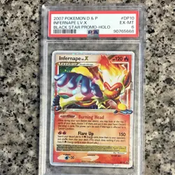 Pokemon Infernape LV.X DP10 Diamond & Pearl Black Star Promo Holo PSA 6 - Image 1
