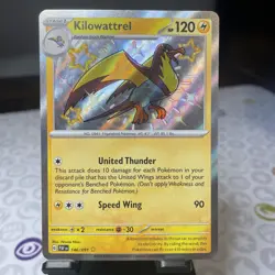 Kilowattrel Shiny Rare 146/091 SV: Paldean Fates Pokemon TCG - Image 1