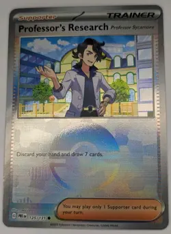Professor's Research 125/131 Pokemon TCG S&V Prismatic Evolutions Pokeball NM - Image 1