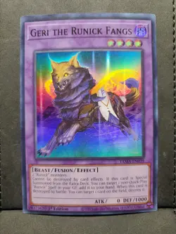 Yugioh Geri The Runick Fangs TAMA-EN039 Super Rare 1st Ed NM - Image 1