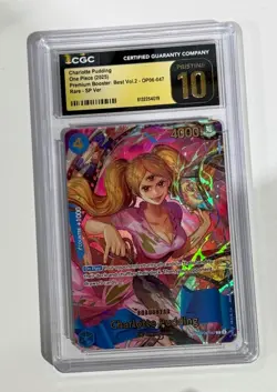 Bandai CGC Pristine 10 Charlotte Pudding One Piece CCG SP Foil OP06-047 - Image 1