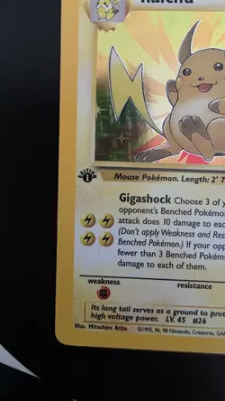 Raichu 14/62 [1st Edition] HOLO— EXC/ Near Mint — Fossil Set — WoTC Pokemon Card - Image 5