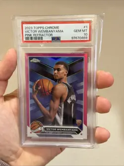 2023-24 Topps Chrome Victor Wembanyama #1 Pink Refractor RC Rookie PSA 10 GEM MT - Image 1