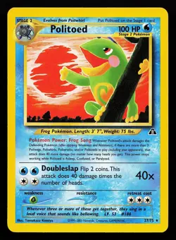 Politoed 27/75 Unlimited Rare Neo Discovery Pokemon Card - Image 1
