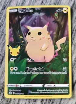 Pokemon TCG Celebrations Pikachu Full Art Holo Rare Card 005/025 - Image 1