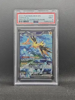 Zapdos ex SIR Pokemon 151 SV 202/165 Special Illustration Rare Card PSA 9 - Image 1