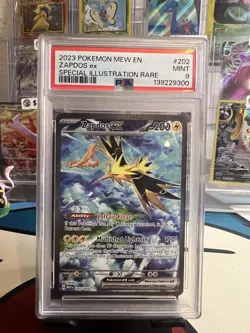 Zapdos ex SIR Pokemon 151 SV 202/165 Special Illustration Rare Card PSA 9 - Image 1
