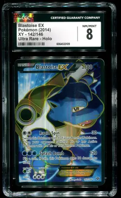 CGC 8 Blastoise EX Full Art XY 2014 Pokemon Card #142 - Image 1