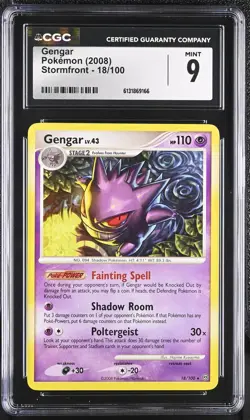CGC 9 MINT Gengar 18/100 Stormfront Non Holo Pokemon Card - Image 1
