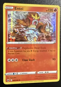 Entei 021/159 Holo Pokemon TCG Card Crown Zenith Near Mint/Mint - Image 2