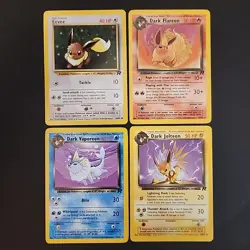 Pokemon TCG Cards - Team Rocket Eevee, Jolteon, Vaporeon, Flareon - WOTC NM - Image 1