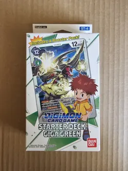 Digimon Card Game Starter Deck Giga Green English ST-4 Bandai SEALED w/ Booster - Image 1